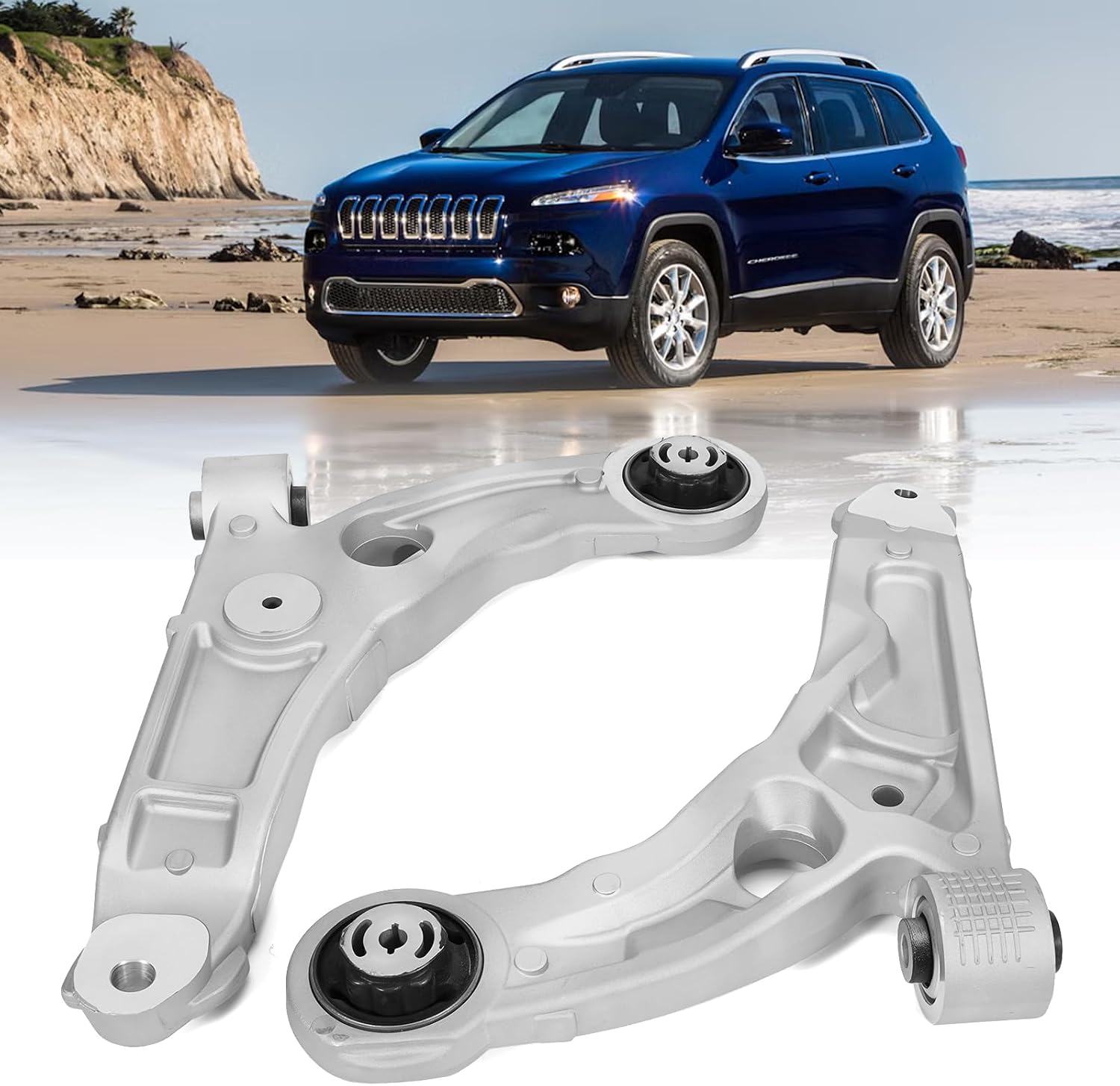 Front Left & Right Lower Suspension Control Arm Compatible with 2014-2018 Jeep Cherokee 2.4L 3.2L, Replace K643179 K643180 MS251184 MS251185