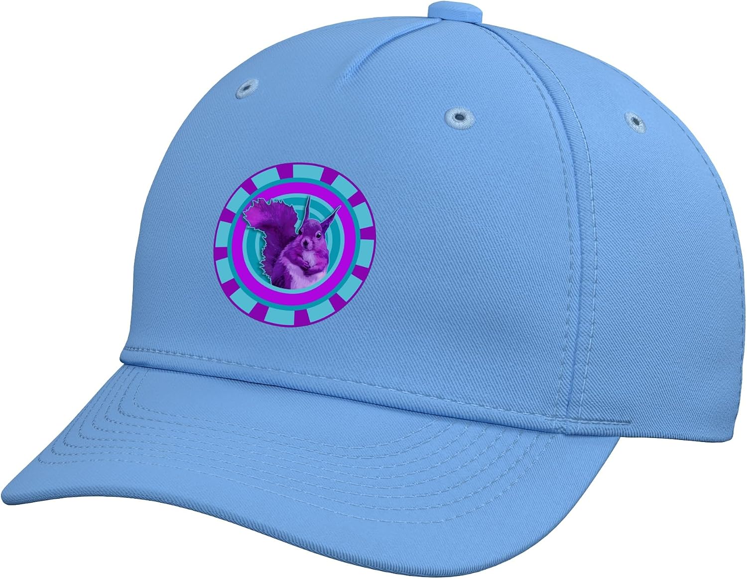 Sweet Trashy Squirrel Art - Arty Purple Teal Comic Kawaii Adjustable Baseball Hat