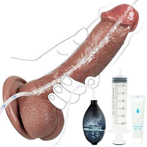 18cm Kleiner Penis Dildo mit Spritzfunktion, Wassersprühfunktion Spritz Analdildo für Männer mit Saugnapf, Frauen Männer Anal Sex Toys, Realistischer Penis Sex Spielzeug für die Frau Erwachsene Spiele - Analdildo