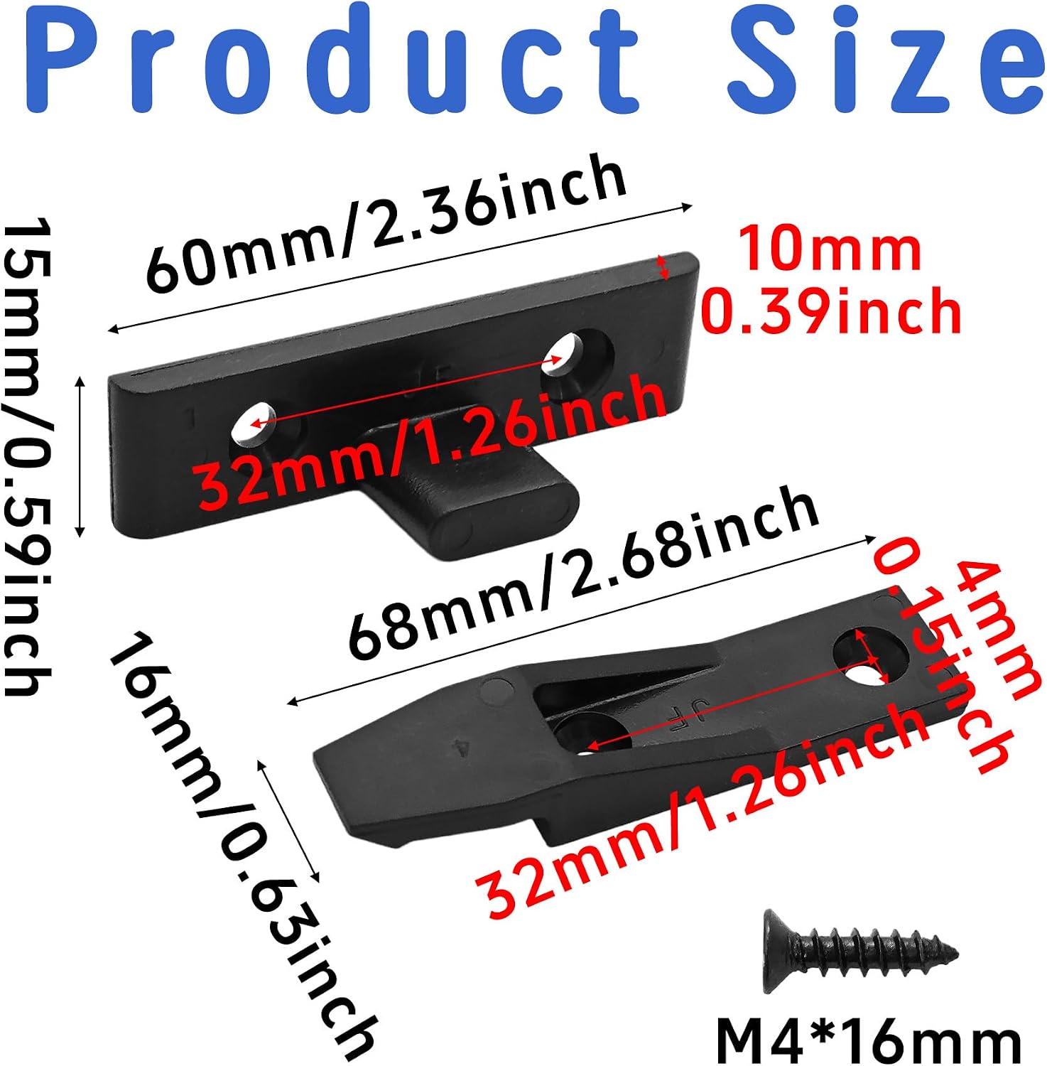 8 Sets Black ABS Suspension Fitting Quick Connect Panel Joint Bracket Heavy Load Push-On Clips for Furniture Cabinet Wardrobe Wall Mounting Systems
