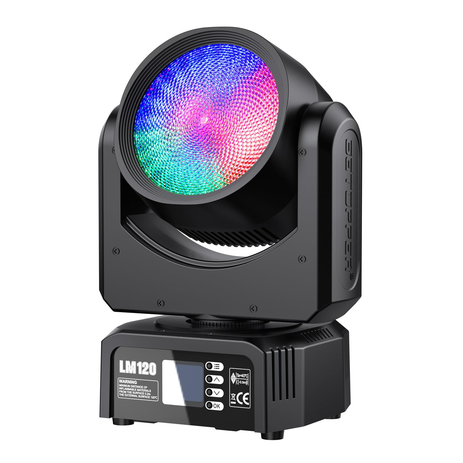 Betopper Rgbw 120W Cob Led Stage Spotlight, Wash Beam Moving Head Disco Dj Lights, 2800-8500K Stage Lights For Parties Live Show Disco Events Concert