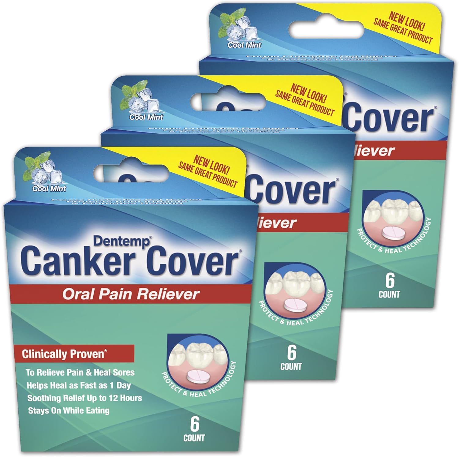 Dentemp Canker Cover Canker Sore Medicine Pain Reliever (6 Counts