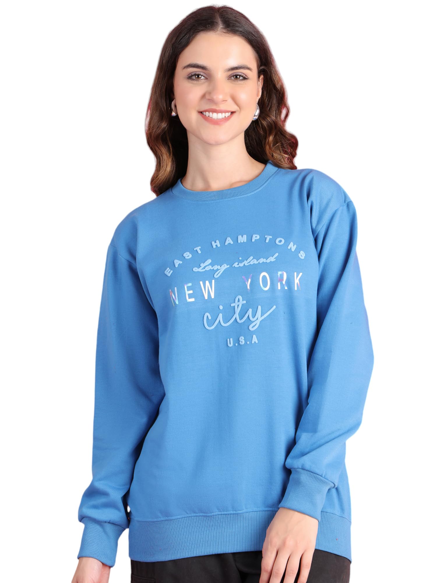 mack jonney Fleece Regular Fit Printed Crew Neck Sweatshirt for Women-MACK639948-picture-13