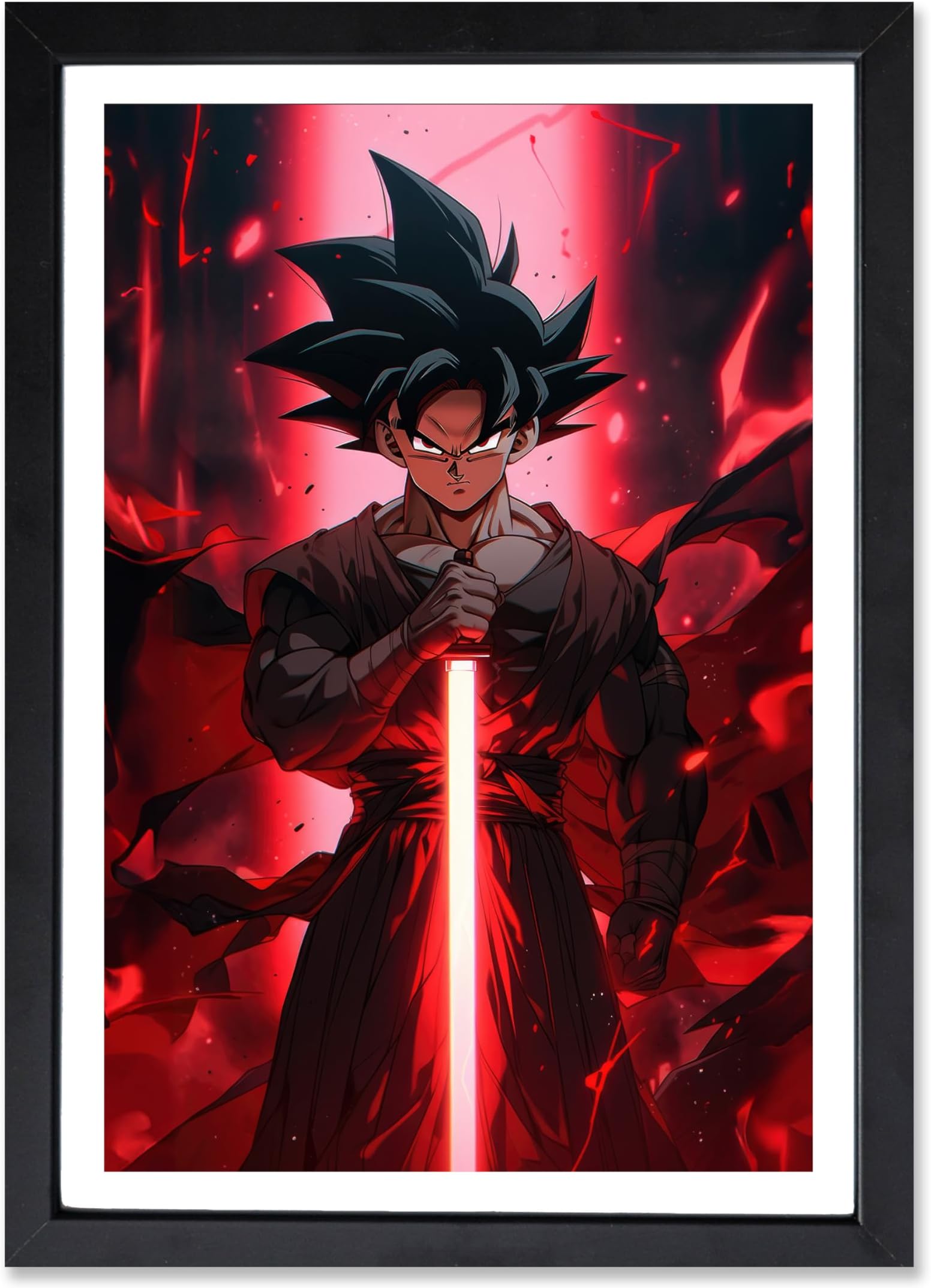 Dragon-Balls Design A4 Size Frame Poster - Best Gift for Goku Fans, Best Artifacts to Your Home & Decor, for Anime Fandom - Matt Black Frame (9Inches X 13Inches)