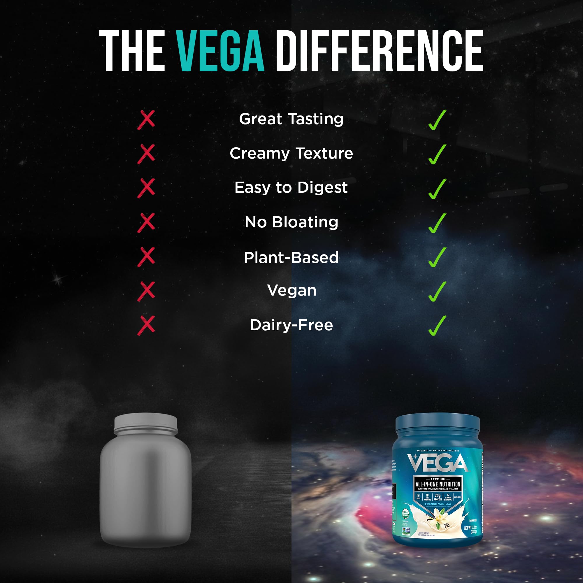Vega All-in-One Nutrition Organic Vegan Protein Powder – French