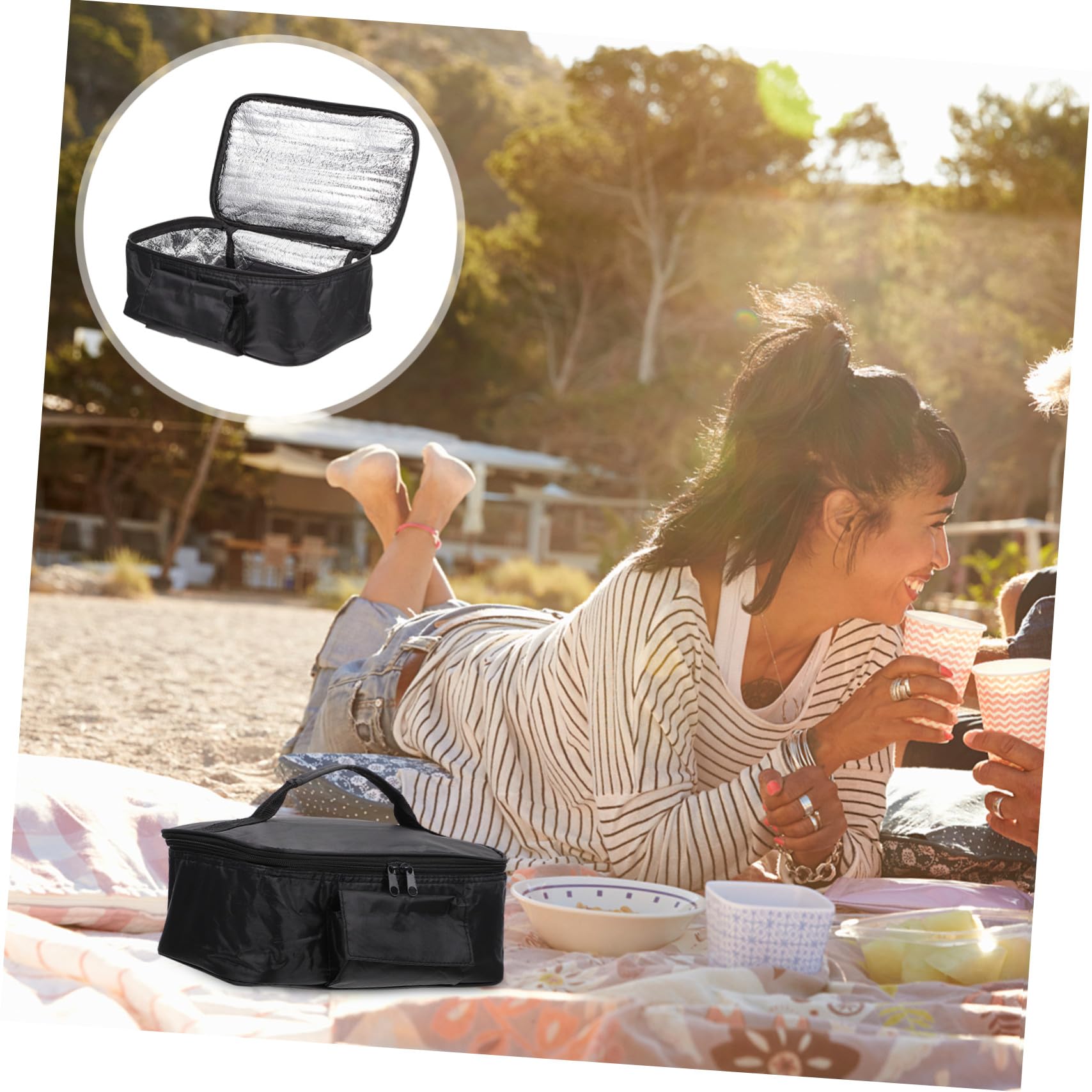 Hohopeti Lunch Thermotasche 1 Stück aus Oxford Stoff und Aluminiumfolie