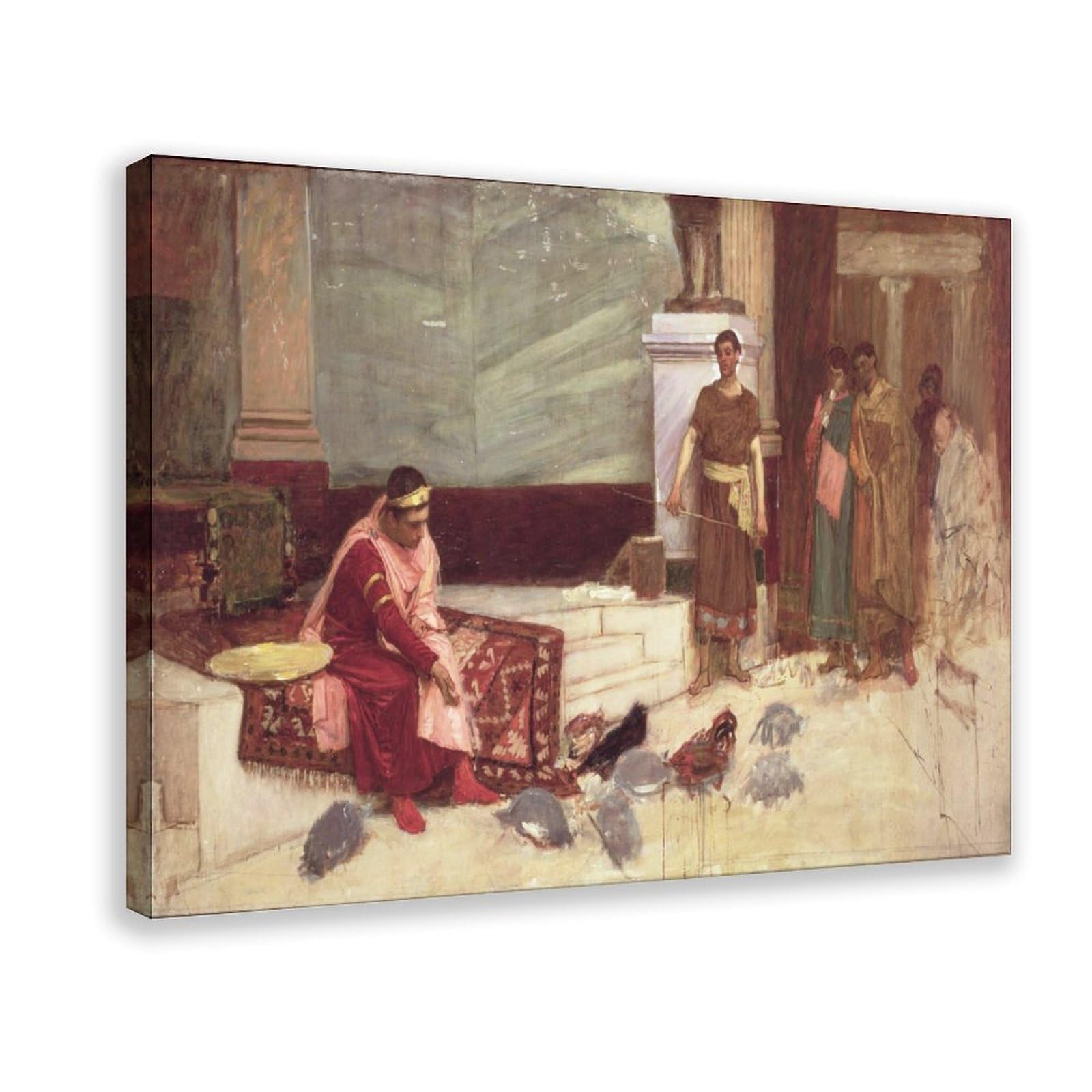 WCYB The Favourites of The Emperor Honorius by John William Waterhouse Posters Prints Canvas Deco Paintings Wall Art Frame 24" L X 36" W