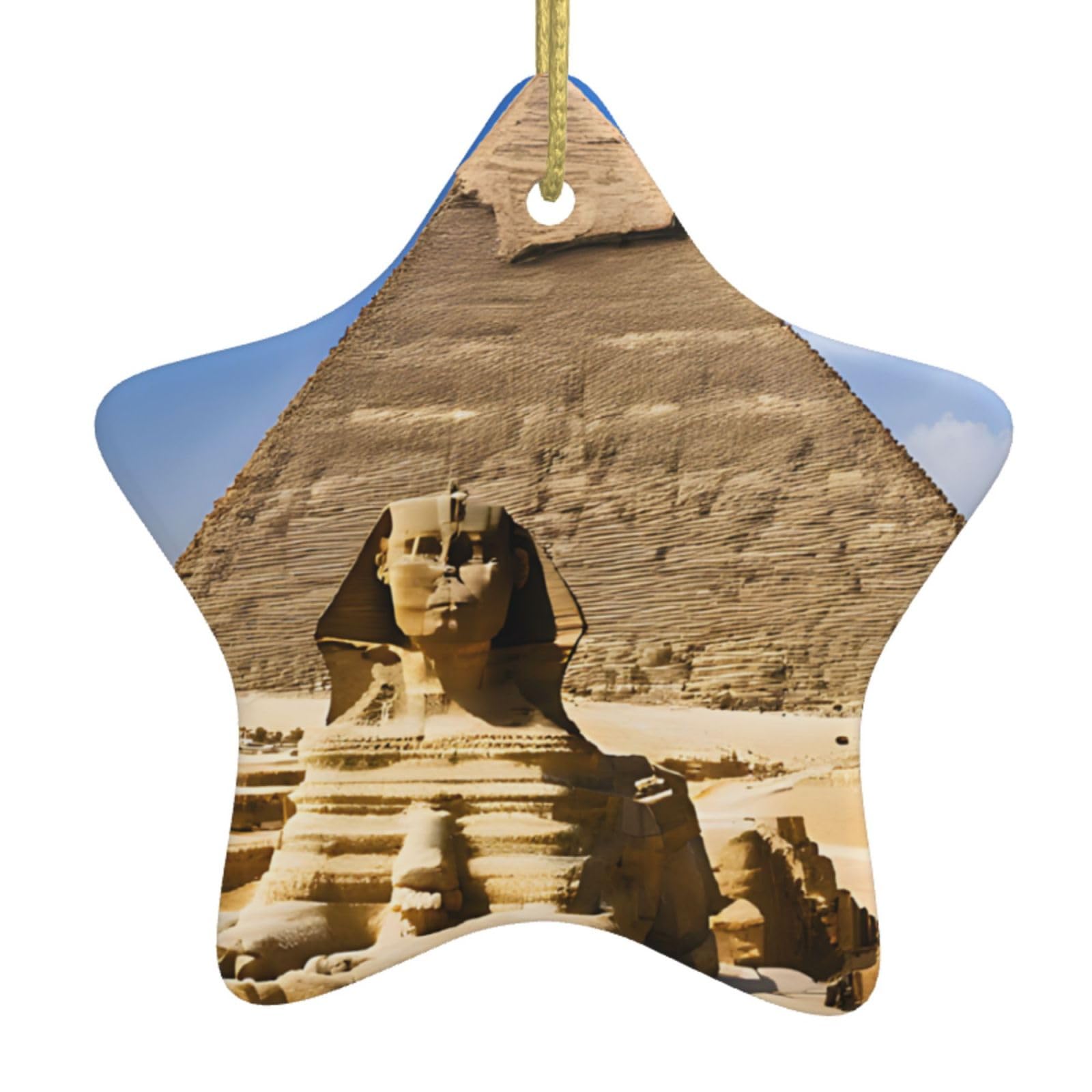 Star Ceramic Christmas Tree Pendants, Personalized Christmas Ornaments, Pyramids Of Egypt Prints, Family Christmas Ornaments