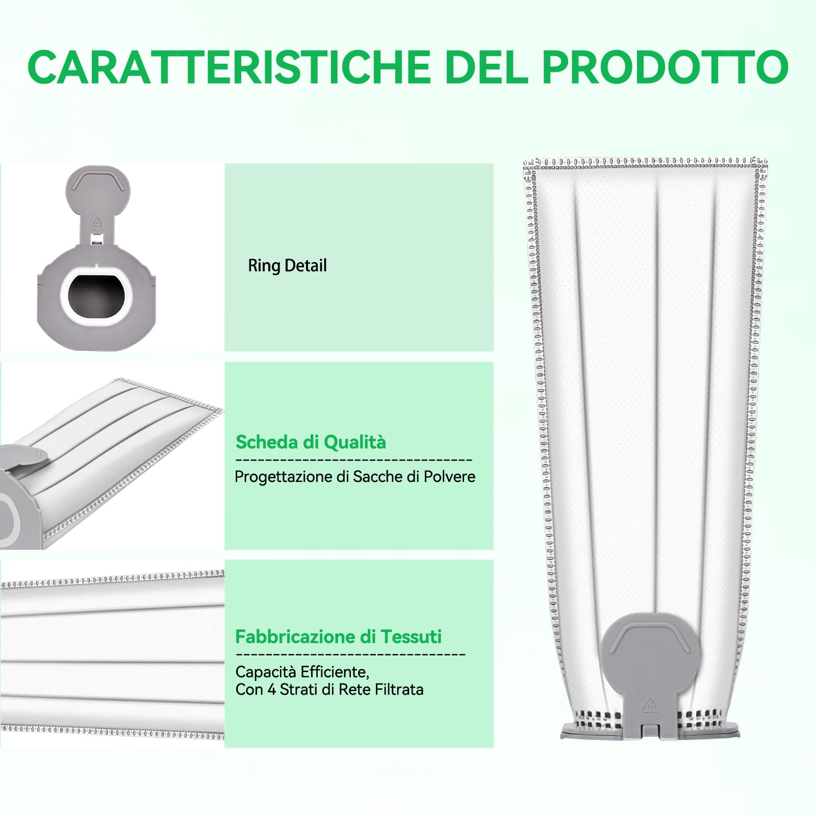 15 Sacchetti Folletto Compatibili Vk7s Vk7 Fp7s Fp7,3 Filtro Motore,per Kobold VK7 Filtro Sacchi Accessori