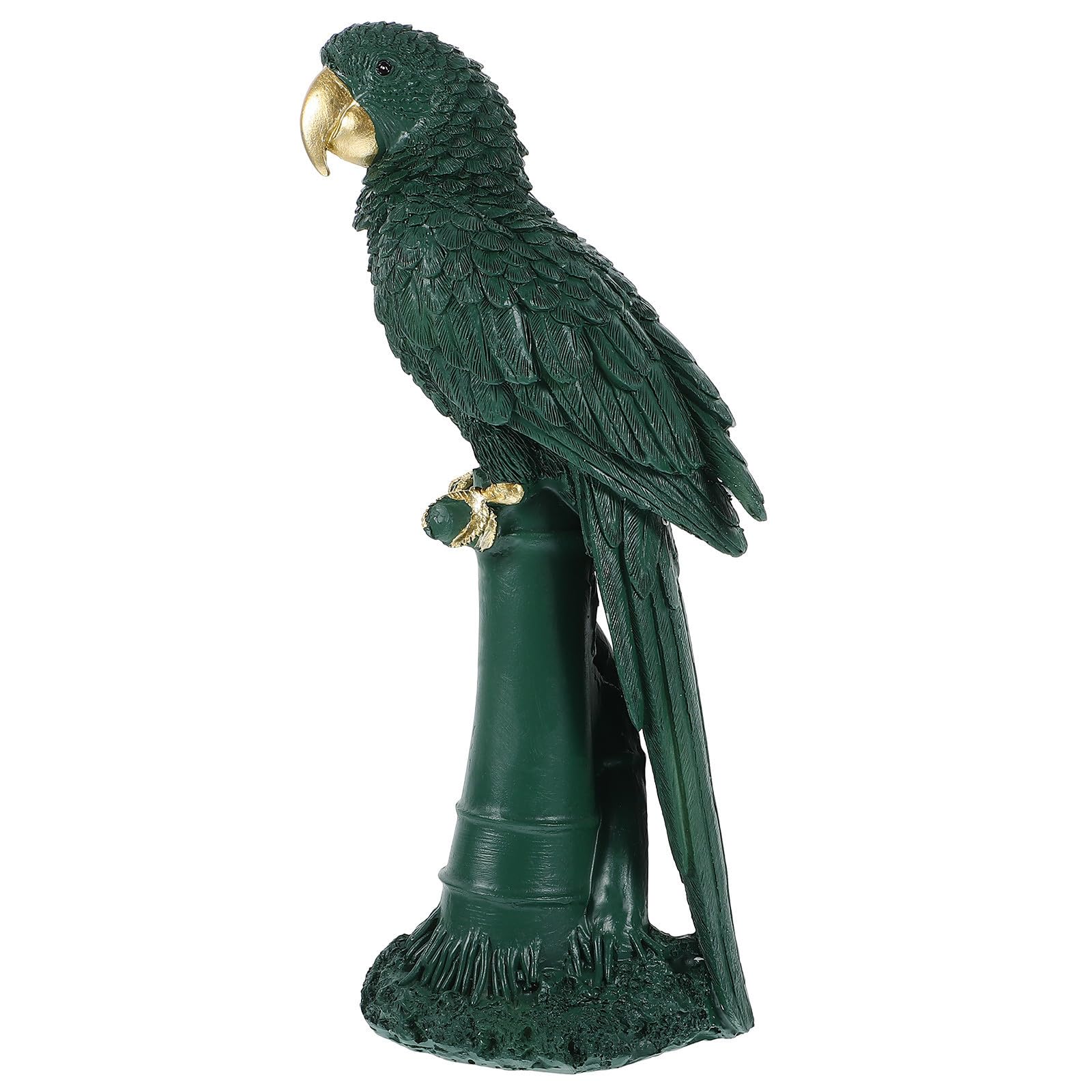 Figurine Perroquet en Résine Réaliste Verte | Objet Décoration Intérieure Salon Bureau