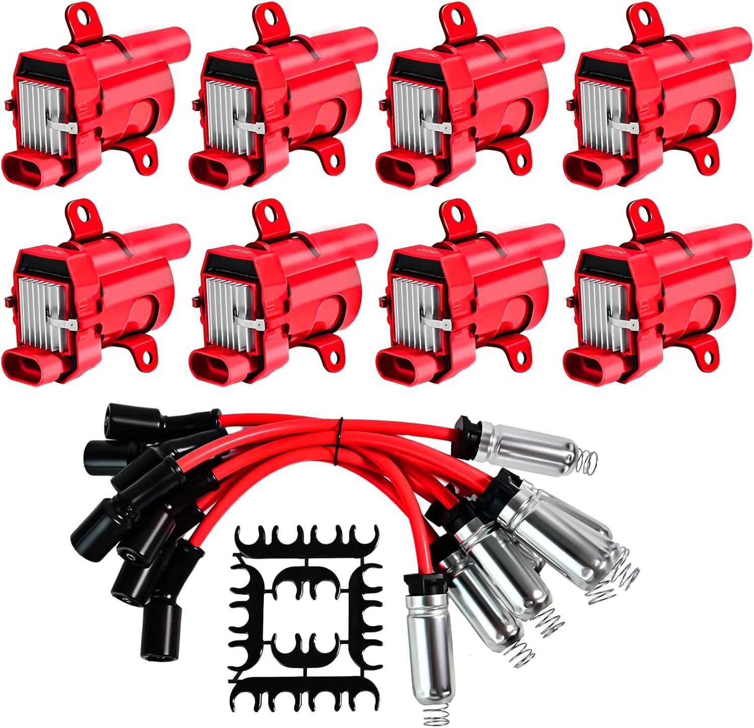 Set of 8 Ignition Coil Packs UF262 and 8mm Spark Plug Wire Set 748UU Compatible with Silverado 1500/2500/3500 for Sierra 1500/2500/3500 for Tahoe for Express Replace D585 12622553 12656210