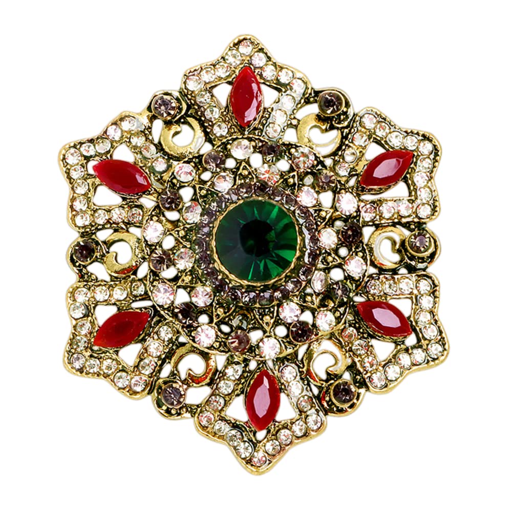 Amazon.com: Vintage Rhinestone Snowflake Flower Brooch Pin for Women ...