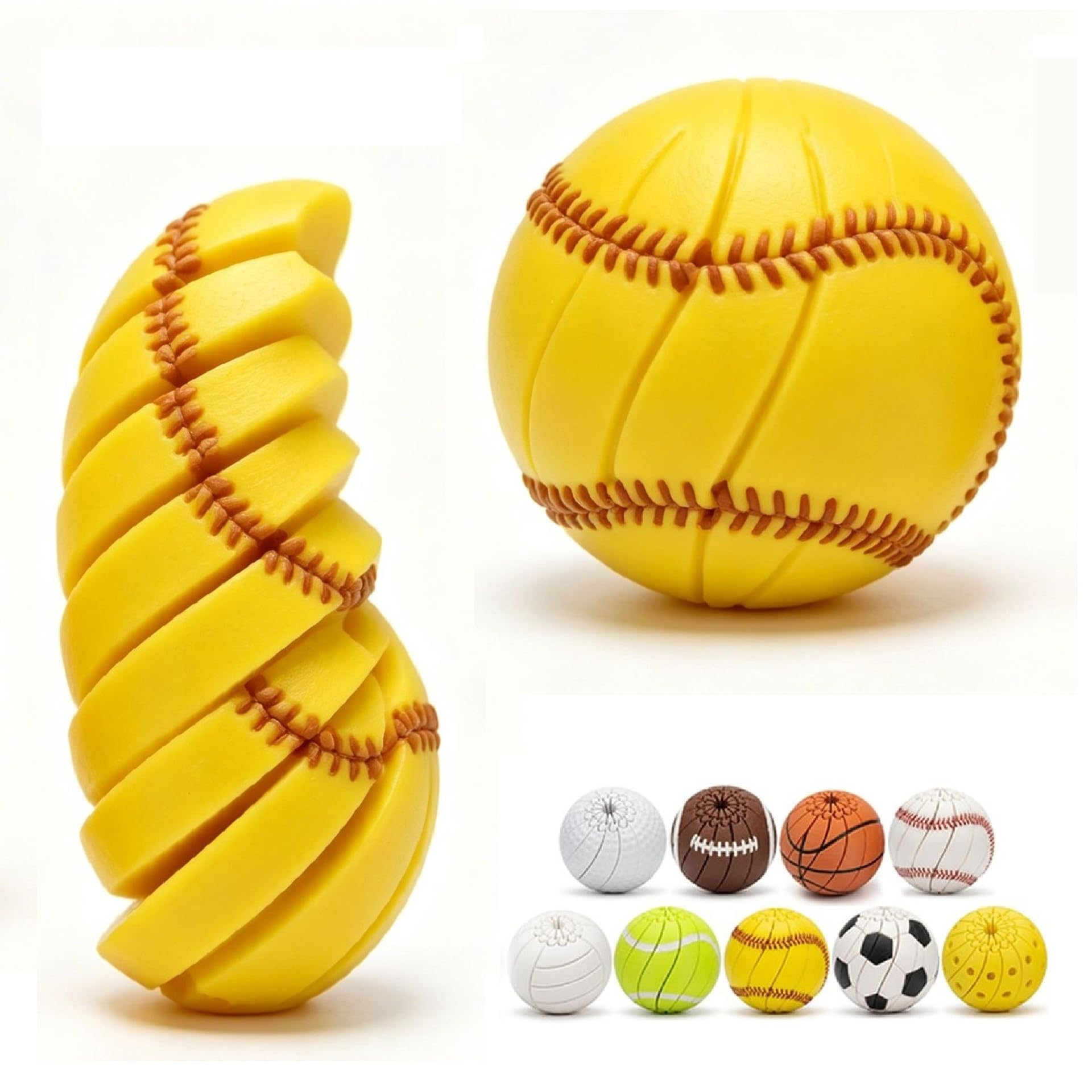 Baseball Fidget Ball, Baseball Fidget Ball Toy for Stress Relief, 3D Printed Twist & Turn Sensory Puzzle Ball, Portable Handheld Kinetic Focus Toy for Adults & Teens (C) — image 1