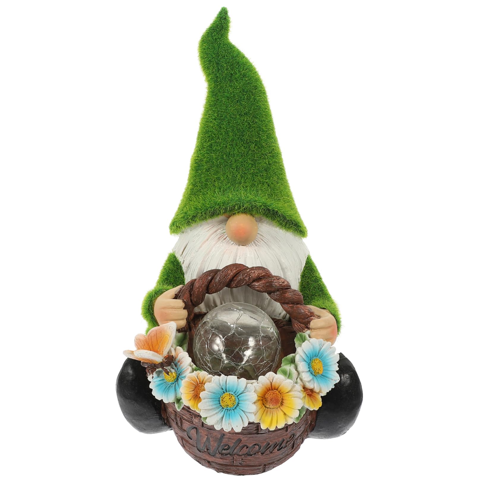 BESPORTBLE GNOME De Jardin Lumineux à Énergie Solaire Résine Décoration Festive pour Noël Et Occasions Spéciales Luminaire Extérieur Étanche pour Jardin Et Patio