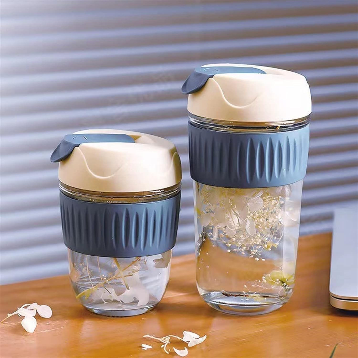 INLIMA Drinking Glasses Transparent Glass Coffee Cup Milk Whiskey Tea Beer Double Heat Resistant Wine Mug Drinkware Tumbler Cups (Color : Black-350ml)