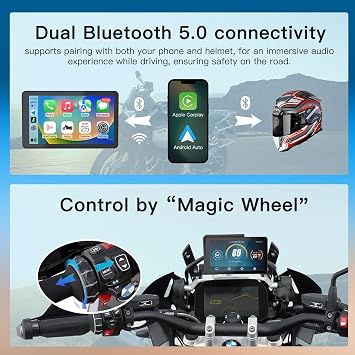 CARABC DB601 for BMW Motorcycles Touchscreen,Plug & Play Smart Display,Support CarPlay/Android Auto,IP68 Waterproof,60Fps,Built-in GPS,Data Reading