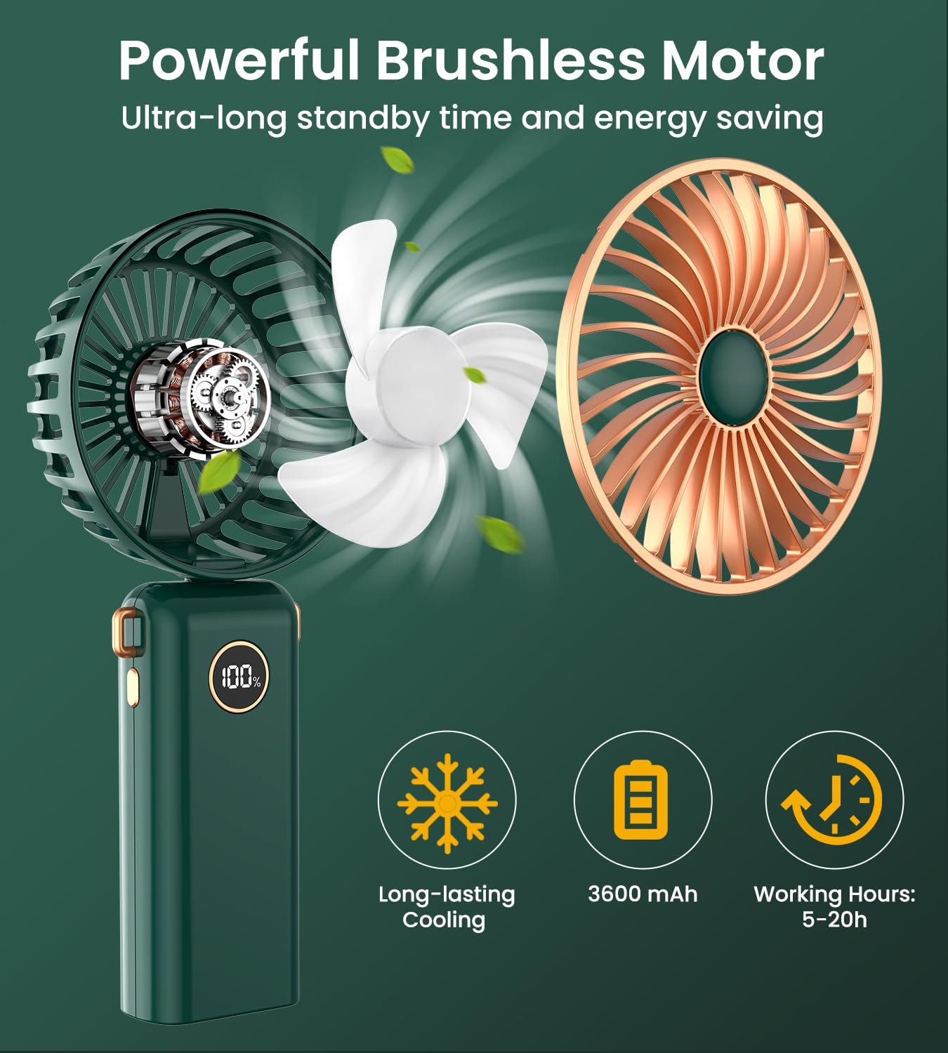 Handventilator Mit 100 Geschwindigkeitsstufen – Mini-Ventilator Für Unterwegs Mit 4000 MAh Akku