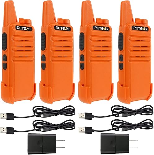 Retevis Walkie Talkies recargables RT22, radio bidireccional de largo alcance para adultos, radio portátil de mano, activada por voz, alarma de