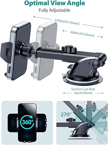 Miniatura 4 de VICSEED Soporte para teléfono de automóvil calidad de grado militar Soporte universal 3 en 1 para teléfono celular del salpicadero del automóvil
