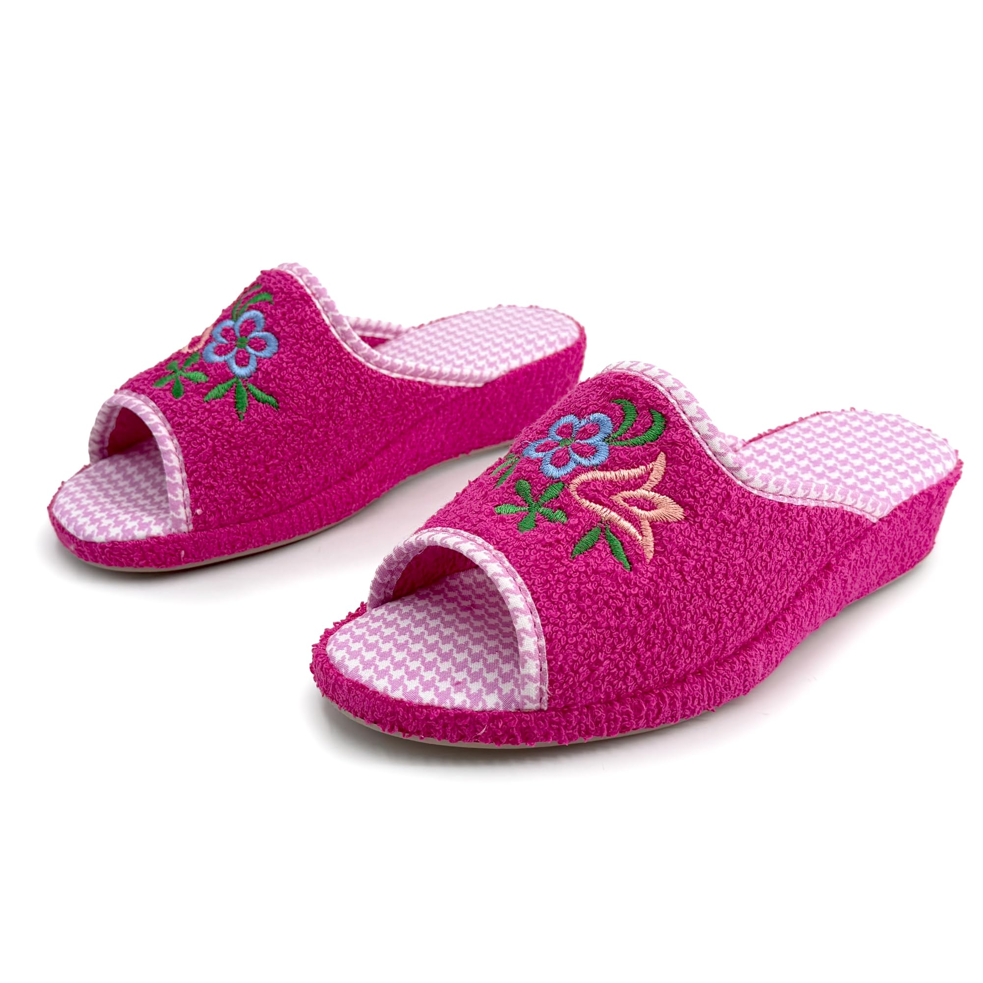 JOMIX Ciabatte Donna Spugna Aperte Davanti Pantofole da Casa Estive Morbide Zeppa Leggera e Suola Antiscivolo Comfort