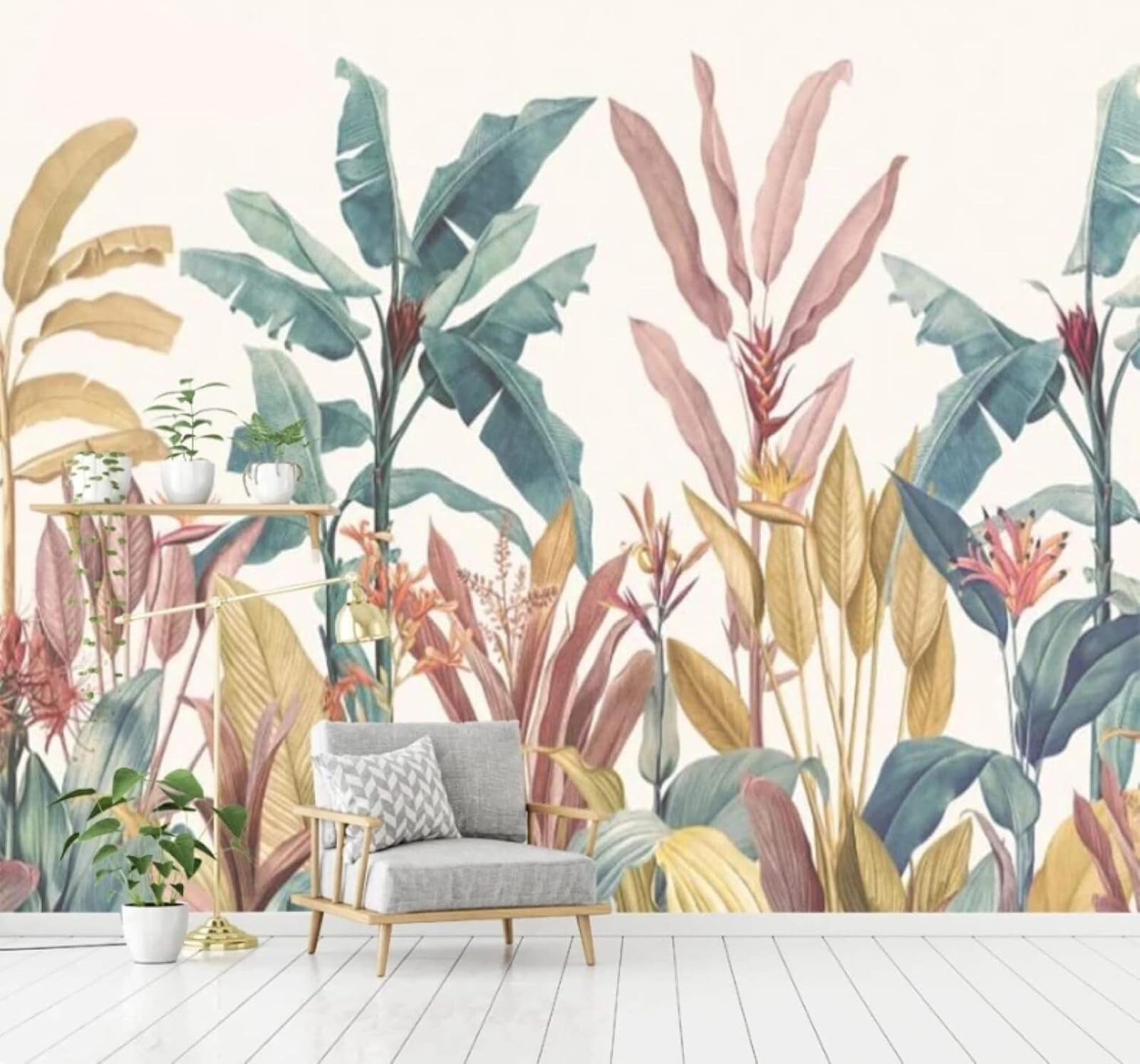 XLMING Vintage Three Dimensional Hand Drawn Watercolour Forest 3D Wallpaper Luxury Silk Study Dining Feature Sofa Grey Bedroom Living Room Tv Decorative Wall-400cm×280cm