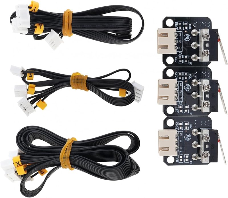 3D Printer Part Stepper Motor X Y Z Axis Cable and End Stop Limit Switch | Fit for Ender 3/Ender 3 Pro/Ender 3X. 3Pcs Stepper Motor Cable and 3Pcs Endstop Limited Switch