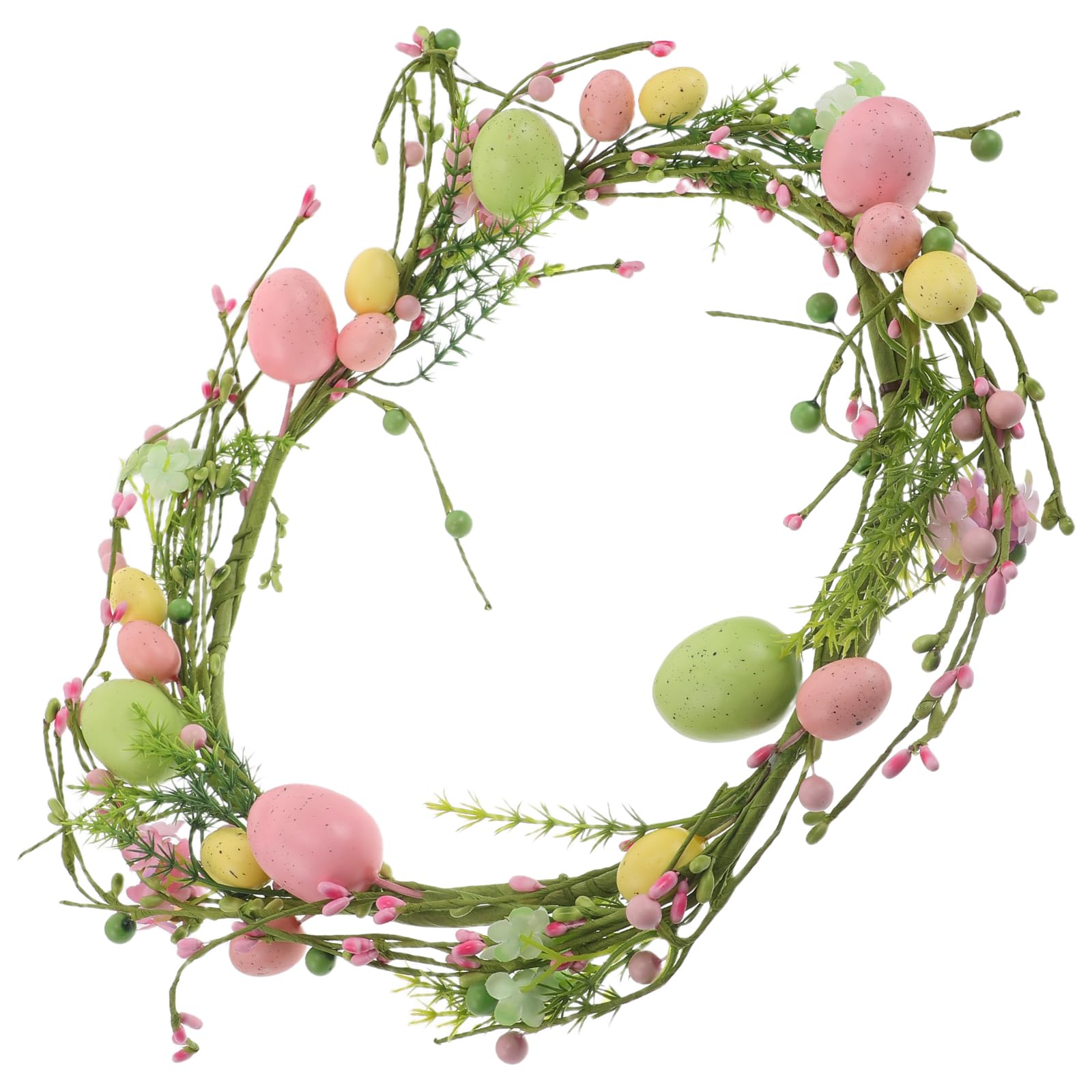 BESTYASH Ghirlanda Pasquale Decorativa con Uova Colorate Artificiali, Ghirlanda di Primavera per Porta D’ingresso, Decorazione Sospesa per Interni ed Esterni, Festa e Atmosfera Primaverile