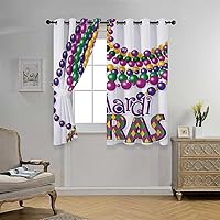 Vista 1 de Cortinas para Cocina Mardi Gras Grommet Short Closet Door Curtain Blackout Grommet Curtains 63Inch Width by 80Inch Length,2 Panels