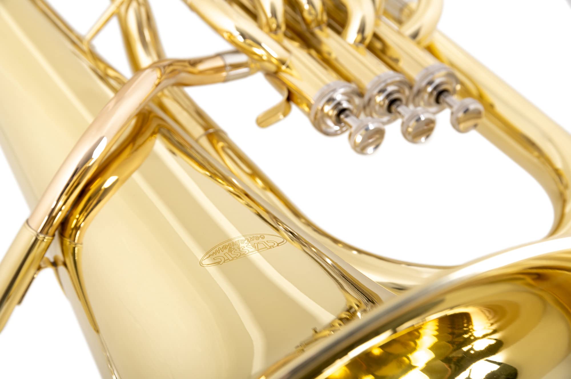 Classic Cantabile EU-1030L Euphonium - Euphonium laqué en Sib - En laiton - Perçage : 14,4 mm - Pavillon Ø : 300 mm - Pistons en acier inoxydable - Avec étui rigide