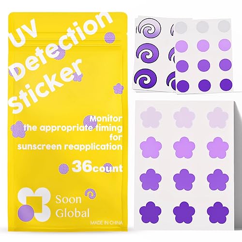 Miniatura 1 de Calcomanías de detección UV para protector solar, calcomanías UV, saber cuándo volver a aplicar protector solar, parches de protección solar