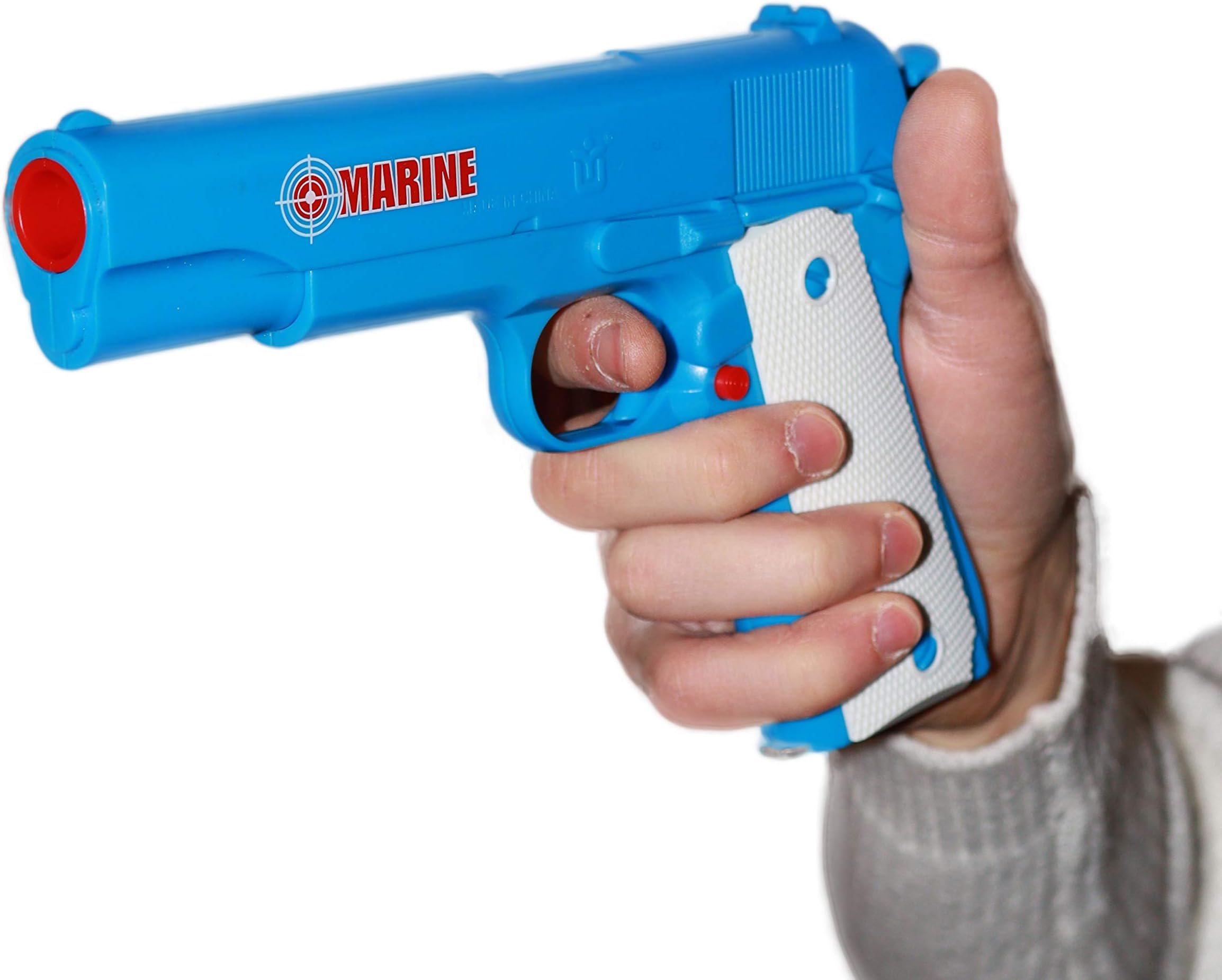 Zahar Toys Colt 1911 Toy Gun with 10 Colorful Soft Bullets, Ejecting Magazine and Pull Back Action