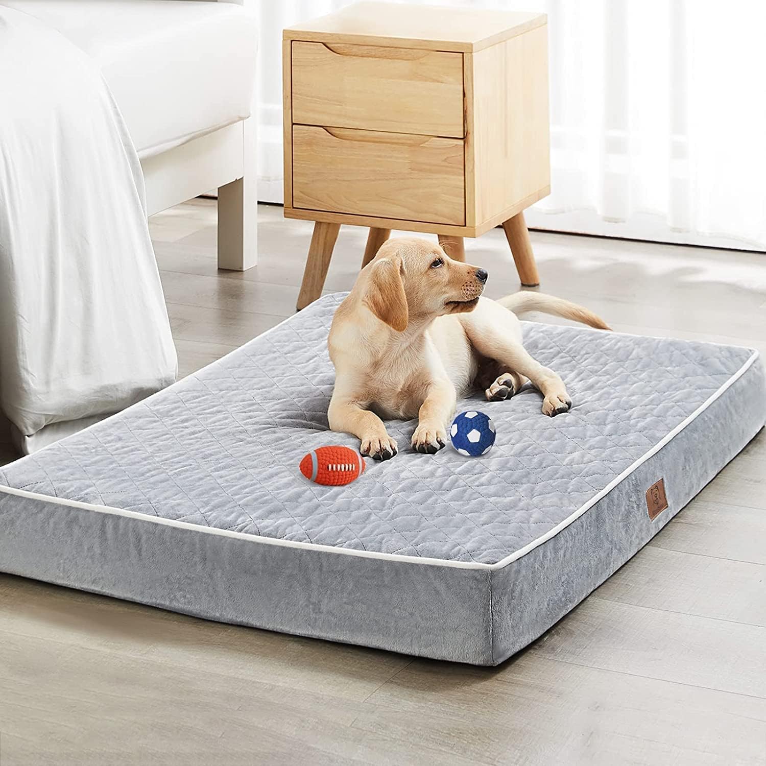 WNPETHOME Velvet, Orthopedic Dog Bed - Large, Giant Size, Removable Washable Cover & Anti-Slip Bottom, Egg Crate Foam Mat, Xxxl-image-43