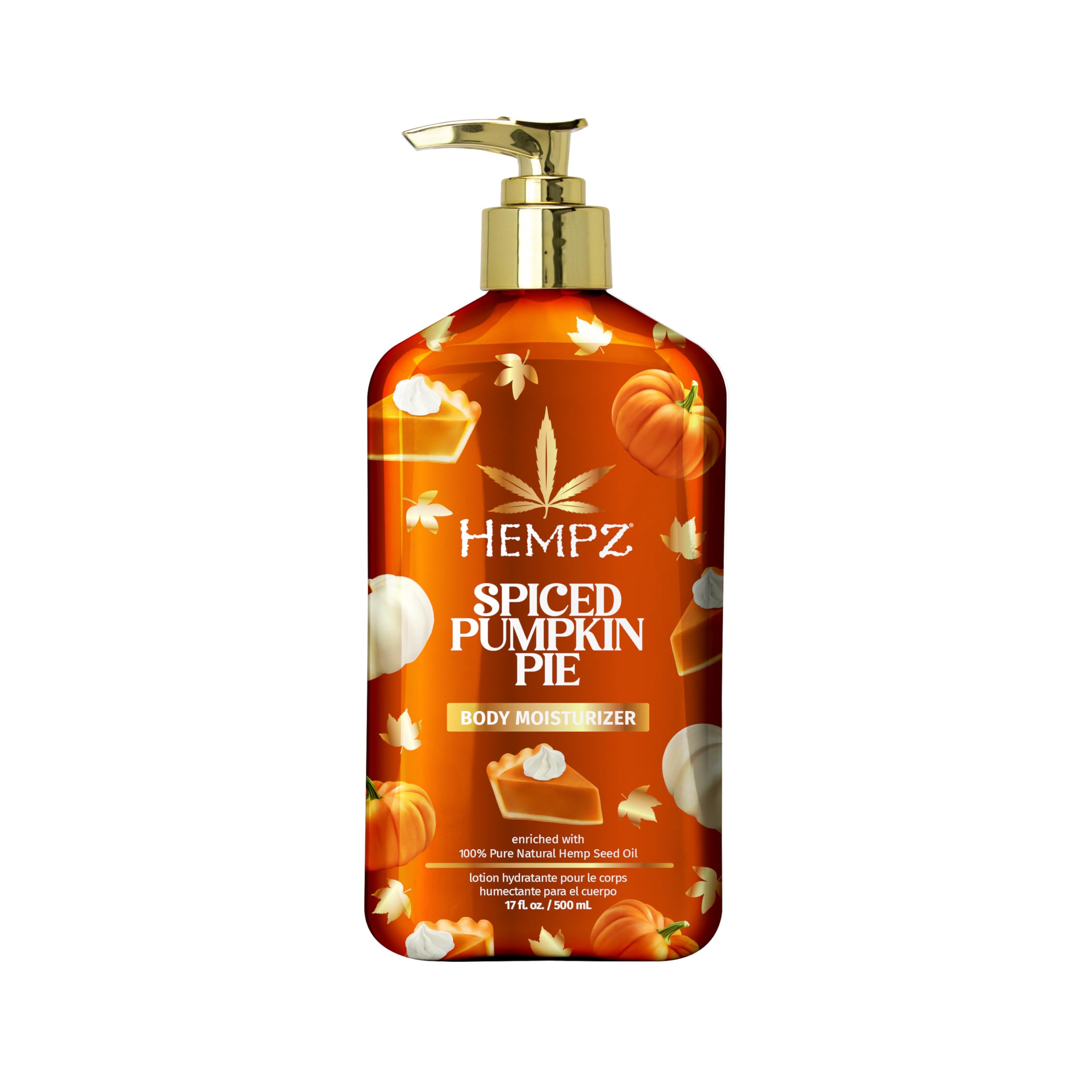 Hempz Spiced Pumpkin Pie Body Moisturizer, Body Lotion, Fall Skin Care for Men & Women, Limited Edition, 17 fl.oz.