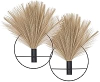 Pretty Jolly Boho Wall Decor 2 Pack - Black Brown Artificial Pampas Grass Metal Ring Hanging Art for Bedroom Living Room