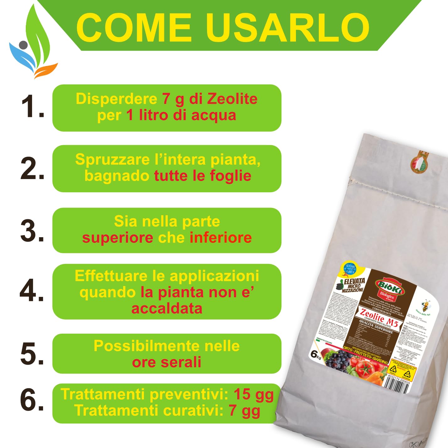 Antika Officina Botanika Zeolite Chabasite M5 6 kg Barriera Protettiva Insetti Fitofagi Attacchi Fungini BIO