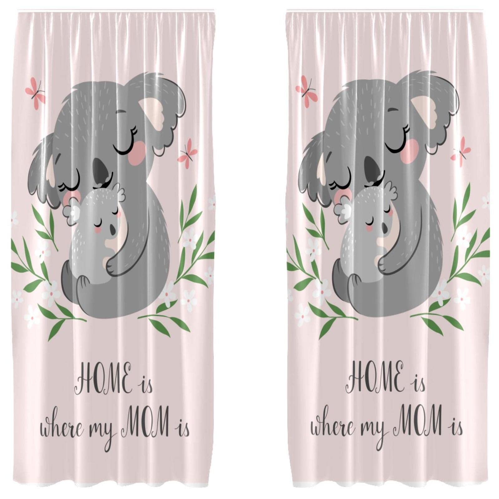Rideaux salon et chambre koala 140x213 cm | Lot de 2 double-rideaux