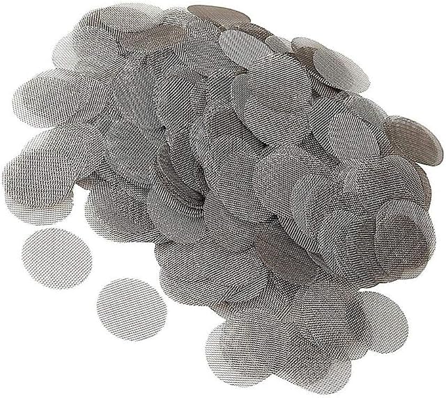 500Pcs Smoking Pipe Screen Stainless Steel 20mm Smoking Screens Filters for Tobacco Pipes and Bongs