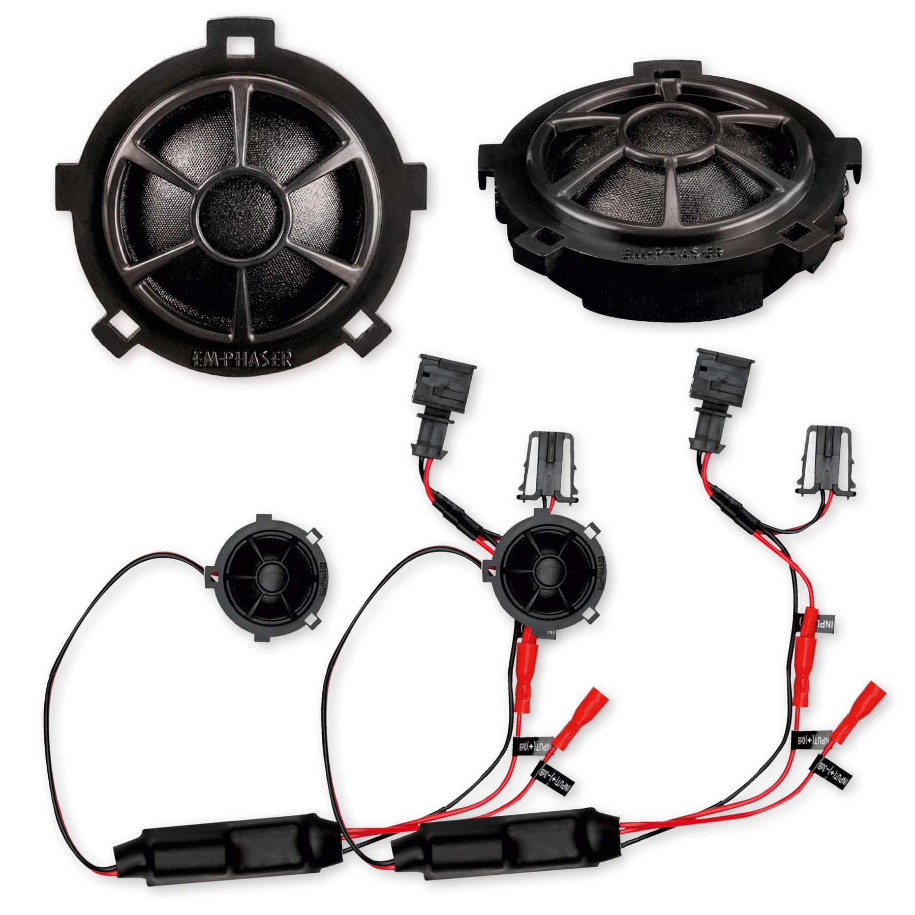 EMPHASER ECX-G6 Luidspreker, 16,5 cm, coaxiaal systeem voor auto's en campers, geluidssysteem voor dashboard, deuren, achterkant, geringe inbouwdiepte, 100 watt RMS, 1 paar