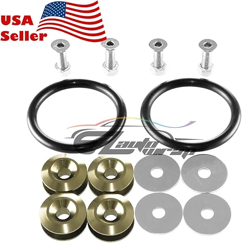 Miniatura 2 de EZAUTOWRAP - Juego de cierres de liberación rápida de bronce para parachoques de coche, guardabarros, guardabarros, escotilla