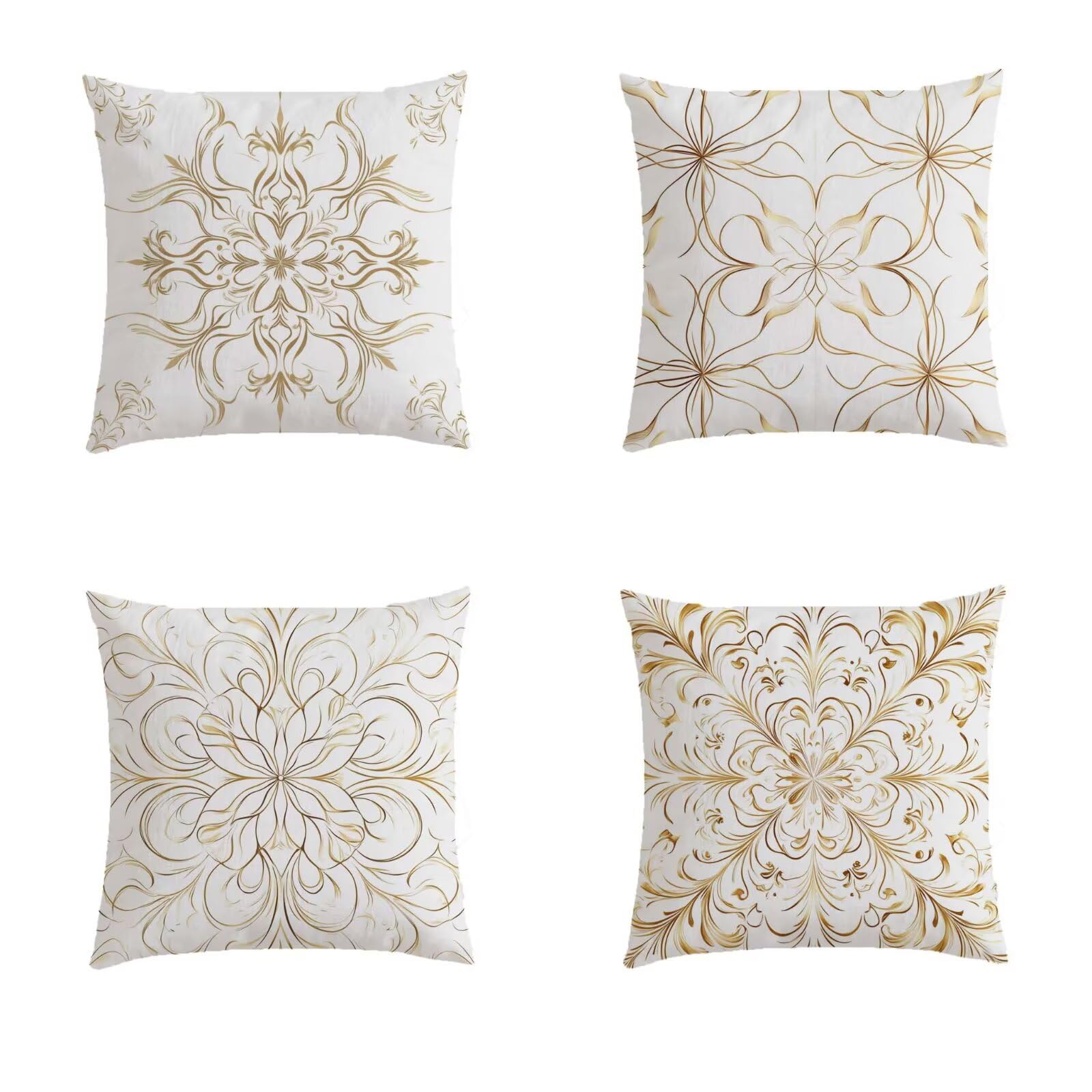Housse de coussin 60x60cm imperméable lot de 4 pour jardin et salon bohème