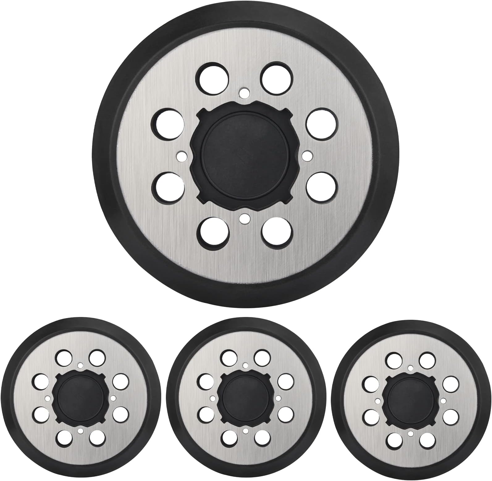 Sander Pad Replacement for Dewalt, 4 Pack 5" 8 Hole Hook and Loop Orbital Sander Metal Pad Compatible with DeWalt DWE6421 6421K DWE6423 6423K DCW210B Random Orbital Sanders (4 Screw Holes)