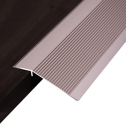 Miniatura 10 de WORDFUN Tira de transición de piso de madera a azulejo, reductor de umbral de alfombra/azulejo, rampa de borde biselado, tira de umbral de aluminio