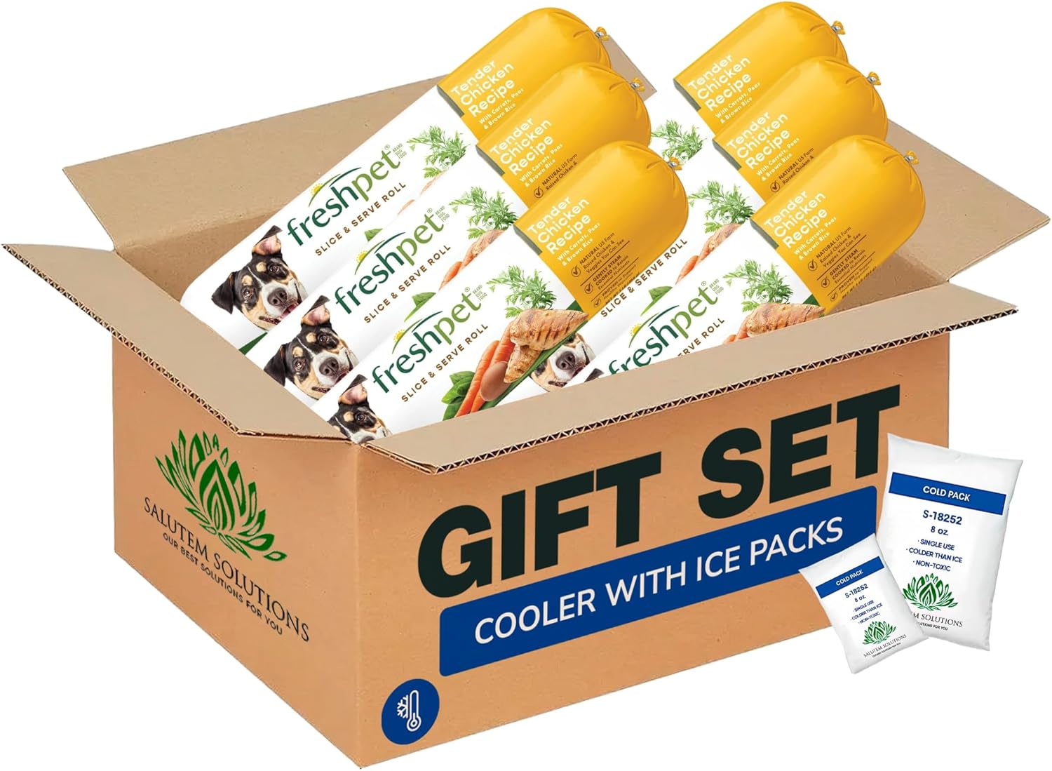 – Tender Chicken & Vegetable Dog Food Rolls, Ready-to-Serve Chilled Meal, Gift Set: 1 lb - Pack of 6 (Total 6 lb)