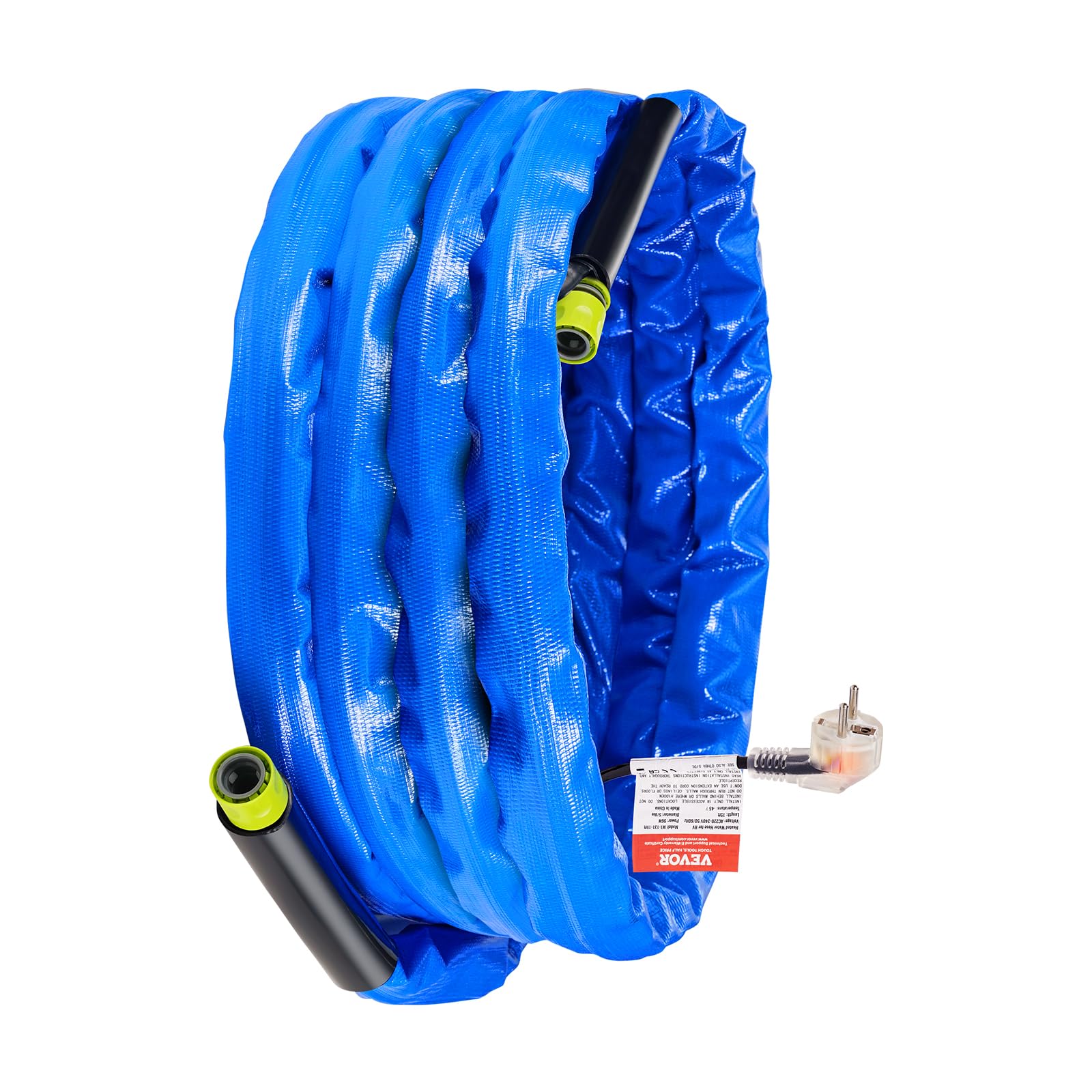 VEVOR Tuyau d'Eau Chauffant pour Camping-car 7,6 m, Tuyau d'Eau Potable Antigel jusqu'à -42,7 ℃, avec Couvercle Ondulé, Autorégulation Automatique, Diamètre Intérieur de 16 mm, sans Plomb ni BPA