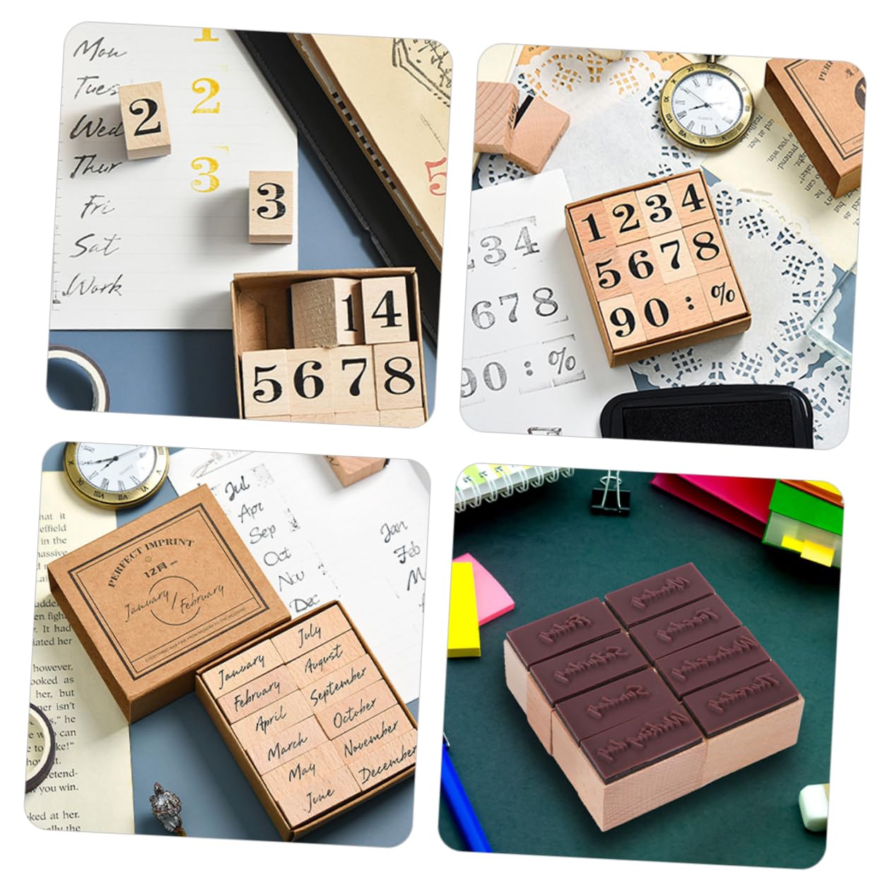 Lurrose 5 zestawów Pieczątki Drewniane Do Scrapbookingu Pieczątki Drewniane Do Scrapbookingu Pieczątki Z Miesiąca Pieczątki Z Fondantu Pieczątki Rzemieślnicze Do Tworzenia szt*5