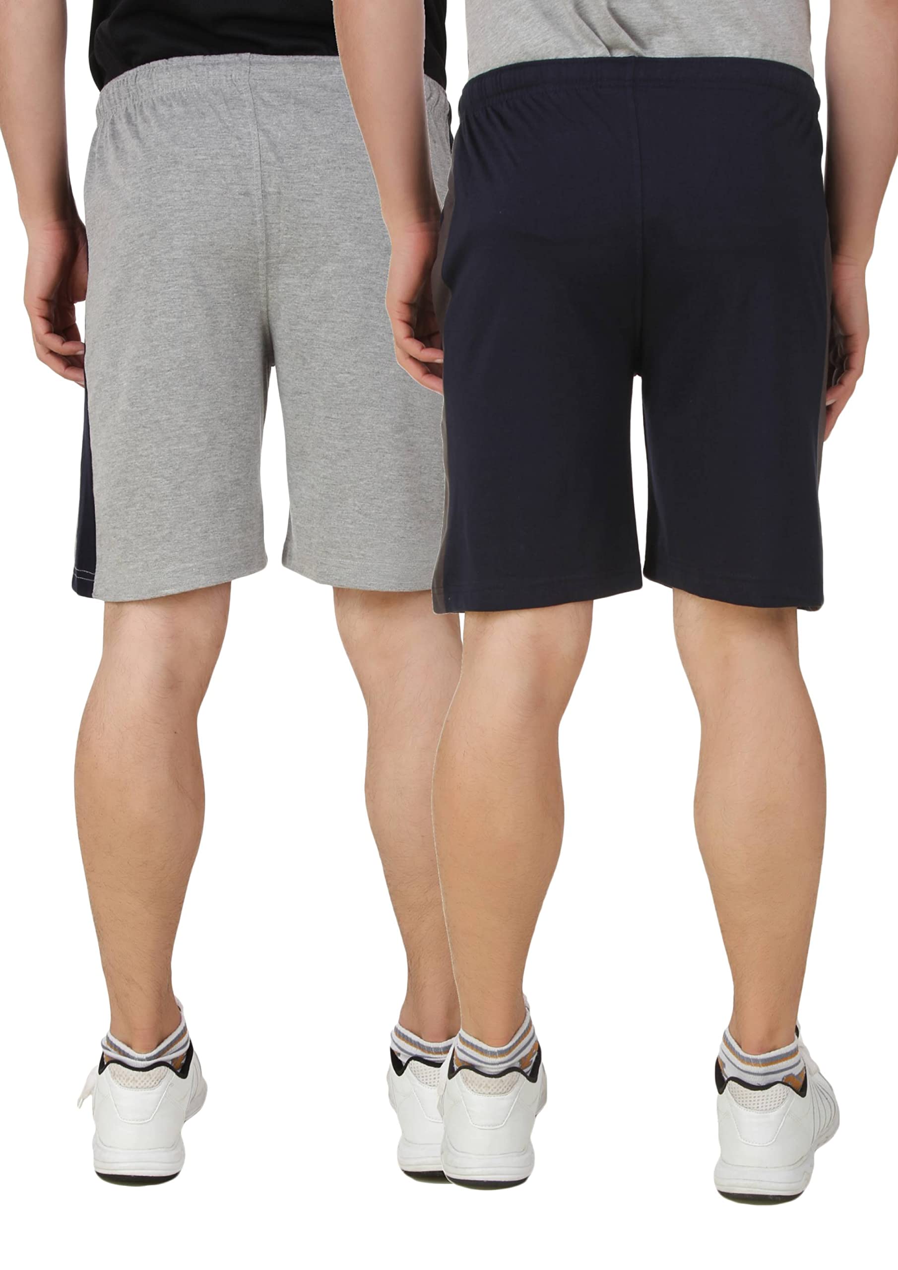 HAP If 100% Cotton Men's 100% Cotton Shorts | Regular Fit | Soft & Breathable | Elastic Drawstring Waist | 2 Side Pockets | Casual, Gym & Lounge Wear Blue Grey 1