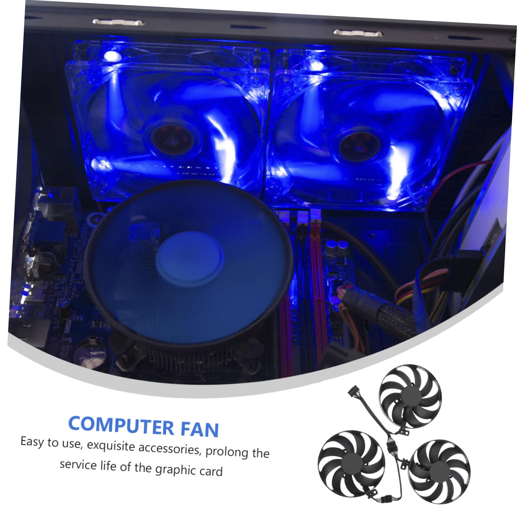 NUOBESTY 2 Juegos De Ventiladores De Refrigeración Para Tarjetas Gráficas Gpu Ordenador Radiador Enfriador Eléctrico Abs
