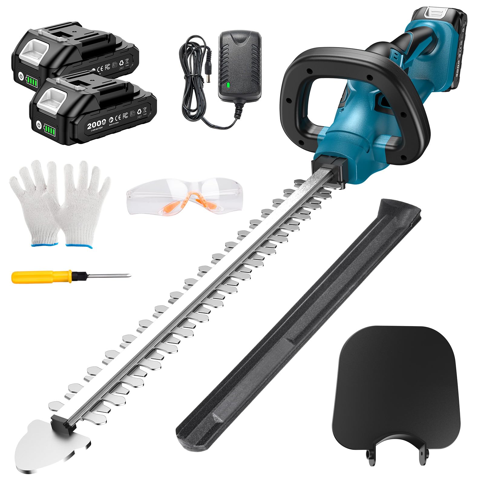 【未開封！】 ヘッジトリマー 剪定バリカン 両刃駆動 組立不要 低騒音 軽量 Amazon | Elikliv ヘッジトリマー 充電式 生垣バリカン 剪定バリカン