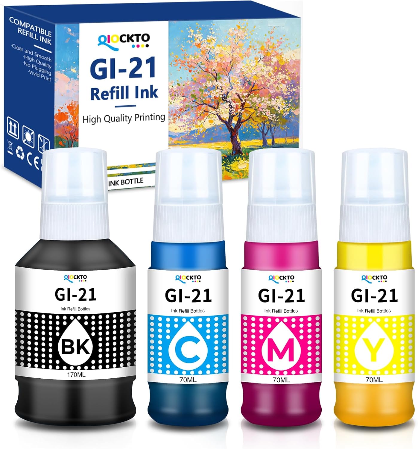 G3270 G3290 GI-21 Ink Refill Bottles Compatible for Canon GI21 Ink Refills | for Canon GI 21 Ink Refill Bottle for G3270 G3290 G4270 G4280 G1220 G3260 G2270 G2260 G1230 MegaTank Printer