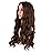 MapofBeauty 28 Inch/70 cm Long Wavy Middle Part with No Bangs Synthetic Fiber Curly Fashion Women Party Cosplay Wig (Brown)